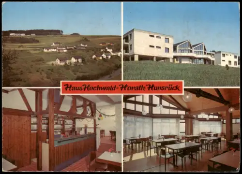 Ansichtskarte Horath Hunsrück Haus Hochwald 4 Bild Gastraum 1978