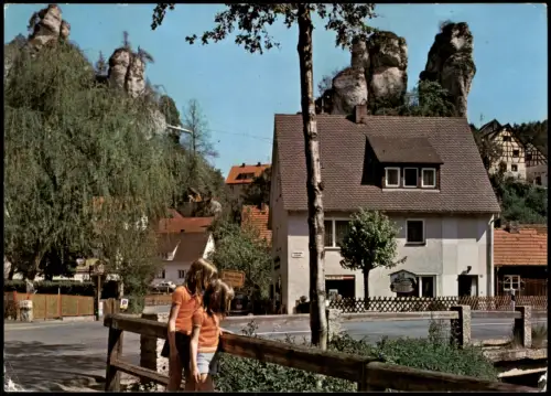 Ansichtskarte Tüchersfeld-Pottenstein Stadtpartie Kinder REWE Markt 1973