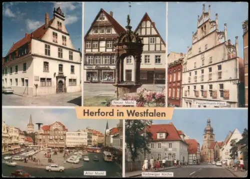 Ansichtskarte Herford Mehrbild Neuer Markt Straße Platz 1972