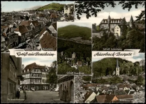Ansichtskarte Auerbach (Bergstraße)-Bensheim Mehrbild Stadtansichten 1969
