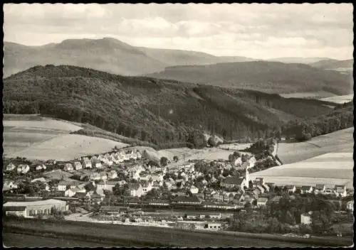 Ansichtskarte Bestwig Stadtblick und Bahnhof 1962