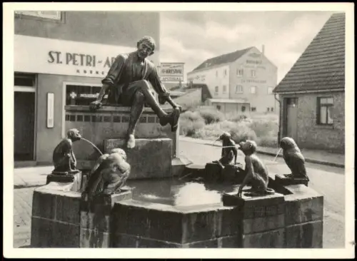 Ansichtskarte Braunschweig Eulenspiegelbrunnen Apotheke Straßen 1959