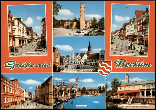 Ansichtskarte Beckum Nordtsraße Freibad Hotel 1981