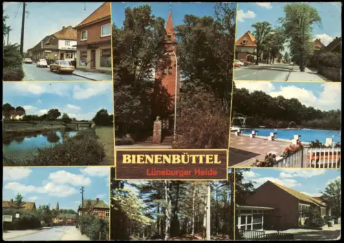 Ansichtskarte Bienenbüttel Mehrbild Straßen Geschäfte 1977