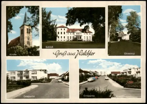 Ansichtskarte Halchter-Wolfenbüttel Mehrbild Straßen Schloß Kirche 1972