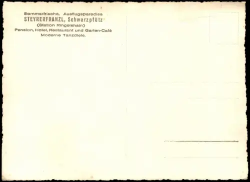 Schwarzpfütz-Ringelshain   Rynoltice STEYRERFRANZL, Schwarzpfütz Gastraum 1930
