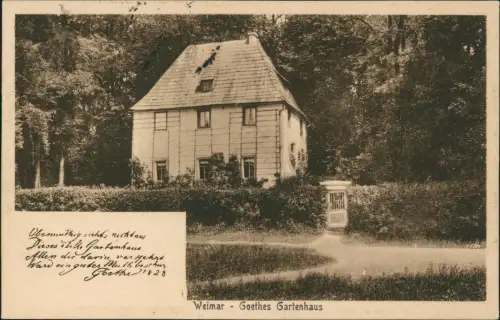 Ansichtskarte Weimar Goethes Gartenhaus 1926