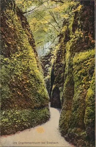 Ansichtskarte Eisenach Partie in der Drachenschlucht 1910