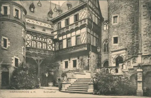Ansichtskarte Wernigerode Schloss Schloßhof (Castle) 1910