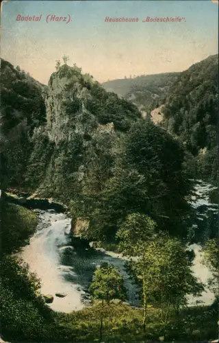 Ansichtskarte Treseburg Bodetal (Harz) Heuscheune Bodeschleife 1913