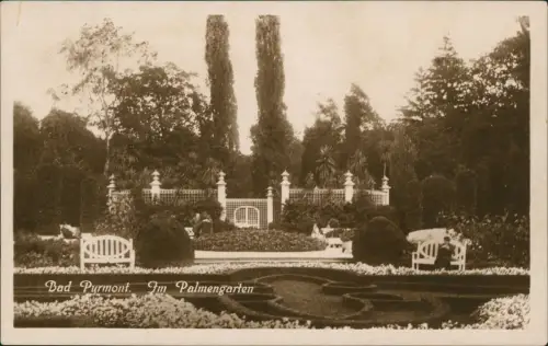 Ansichtskarte Bad Pyrmont Partie im Palmengarten 1930