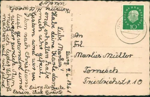 Ansichtskarte Lüneburg Rathaus 1961