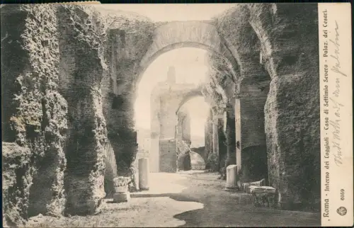 Cartolina Rom Roma Interno dei Loggiati - Casa di Settimio Severo 1915