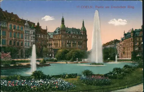 Ansichtskarte Köln Partie  Deutschen Ring 1916  Feldpost gel Stempel VIERSEN