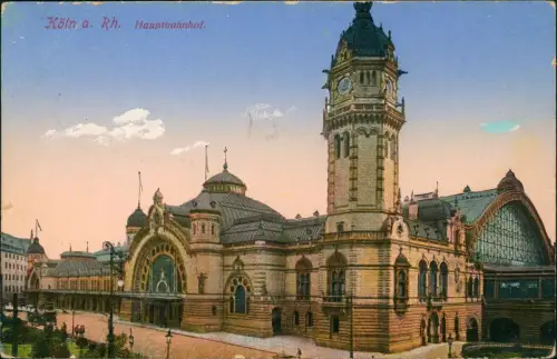 Ansichtskarte Köln Hauptbahnhof 1915