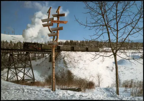 .Sachsen Schmalspurbahn Cranzahl-Oberwiesenthal Hüttenbachtalviadukt 1988