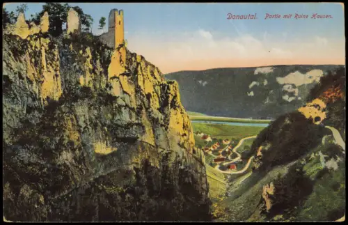Ansichtskarte Hausen im Tal-Beuron Ruine Schloss Hausen im Donautal 1915