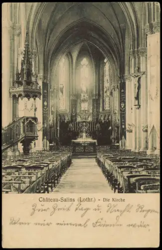 CPA Salzburg (Lothringen) Château-Salins Kirche Altar 1916 Lothringen Lorraine