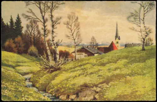 Ansichtskarte  Stimmungsbild: Ort 1943  Feldpost WK2 Nordwestheim