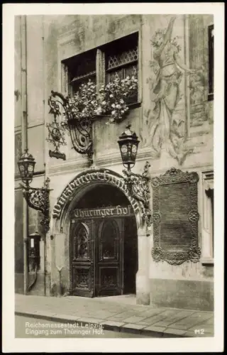 Ansichtskarte Leipzig Thüringer Hof - Eingang 1940  gel. Feldpost WK2