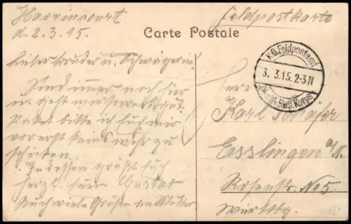 CPA Kamerich Cambrai (Kamerijk) Stadt 1.WK Militaria 1915  gel. Feldpost