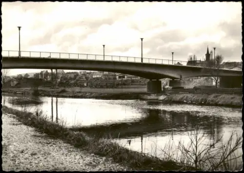 Ansichtskarte Saarbrücken Blick auf die Saar - Brücke 1964