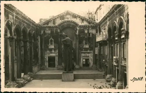 Postcard Split Split Straßenszene Skulptur 1934