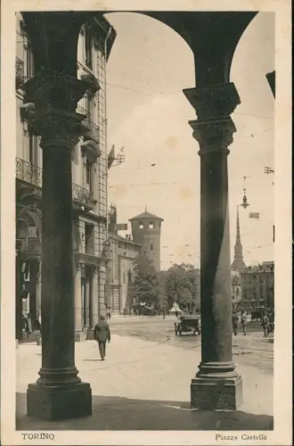 Cartolina Turin Torino Piazza Castello 1932
