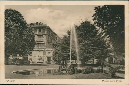 Cartolina Turin Torino Piazza Carlo Felice 1934
