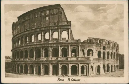 Cartolina Rom Roma Kolosseum / Colosseo 1953  gel. Mischfrankatur