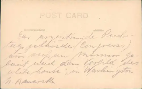 Postcard Buenos Aires Congreso National 1940