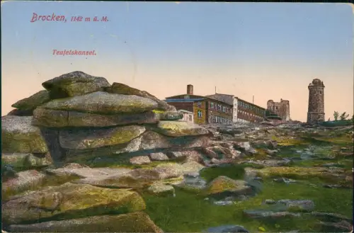 Ansichtskarte Ilsenburg (Harz) Brocken im Harz, Teufelskanzel 1925