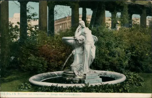 Berlin Brunnen von Calandrelli im Gange der Nationalgallerie 1905