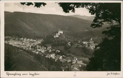 Ansichtskarte Schwarzburg Panorama-Ansicht Schwarzburg vom Trippstein 1934