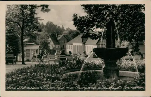 Ansichtskarte Bad Liebenstein Blick Kurgarten u. Badehaus 1953