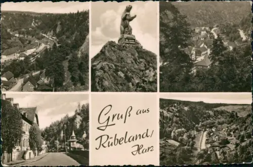 Ansichtskarte Rübeland DDR Mehrbildkarte mit Stadtteilansichten 1962