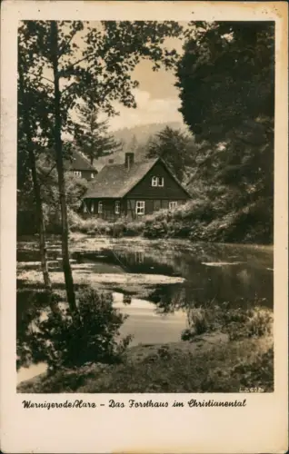 Ansichtskarte Wernigerode DDR AK Forsthaus im Christianental 1953