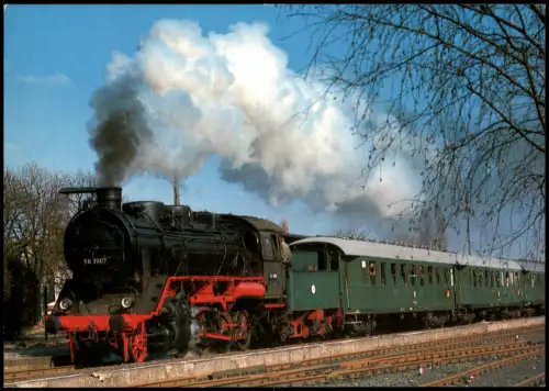 Ansichtskarte  Dampflokomotive Güterzug-Lokomotive 56 3007 1989