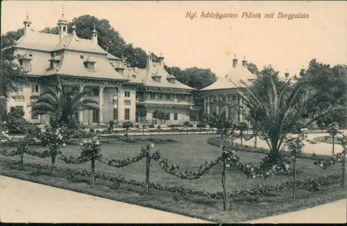 Ansichtskarte Pillnitz Kgl. Schloßgarten Pillnitz mit Bergpalais 1914