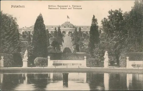 Ansichtskarte Potsdam Schloss u. Terrasse Sanssouci Palace and Terrasse 1910