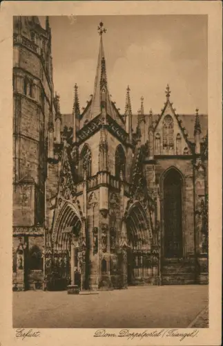 Ansichtskarte Erfurt Dom, Doppelportal (Triangel) 1920