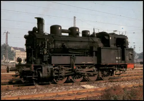 Ansichtskarte Mannheim Güterzug-Tenderlokomotive 92 231 im Hbf 1963