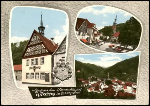 Ansichtskarte Wirsberg (Oberfranken) 3 Bild Stadt Gasthaus Markt 1975
