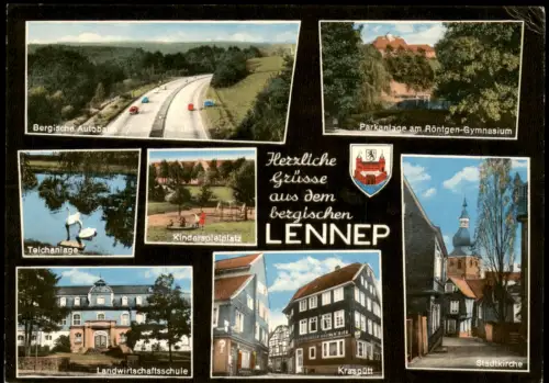 Lennep-Remscheid Autobahn Park Spielplatz Kraspütt Kirche MB 1974