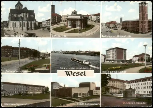 Ansichtskarte Wesel MB Straßen Plätze Gymnasium 1965