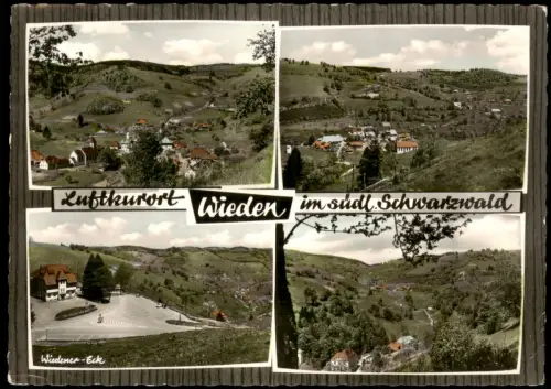 Ansichtskarte Wieden (Schwarzwald) 4 Bild Stadtansichten Gasthaus 1970