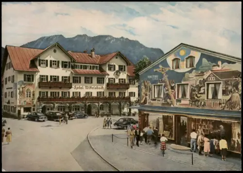 Oberammergau Hotel Wittelsbach u. Fresko „Das Gelübde" 1633 1971