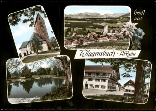 Ansichtskarte Wiggensbach Mehrbildkarte Teich Kirche Stadt 1976