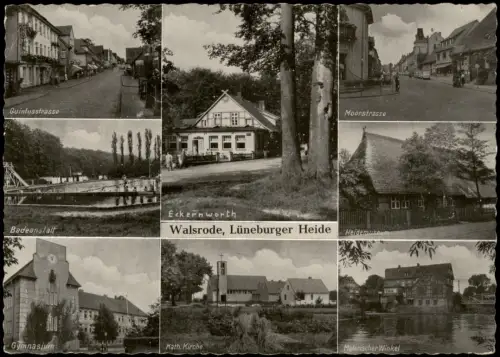 Walsrode Mehrbild-AK   Quintusstrasse Badeanstalt Gymnasium Moorstrasse 1966