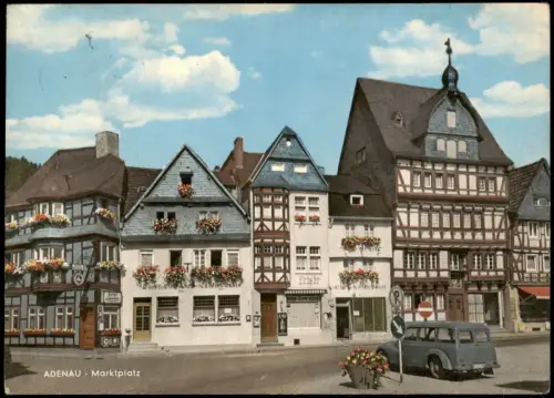 Ansichtskarte Adenau Markt Partie am Marktplatz 1970